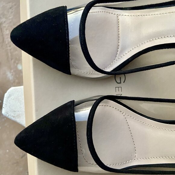 BCBGeneration BLACK SUEDE HEELS — CLEAR PUMPS - Picture 4 of 9